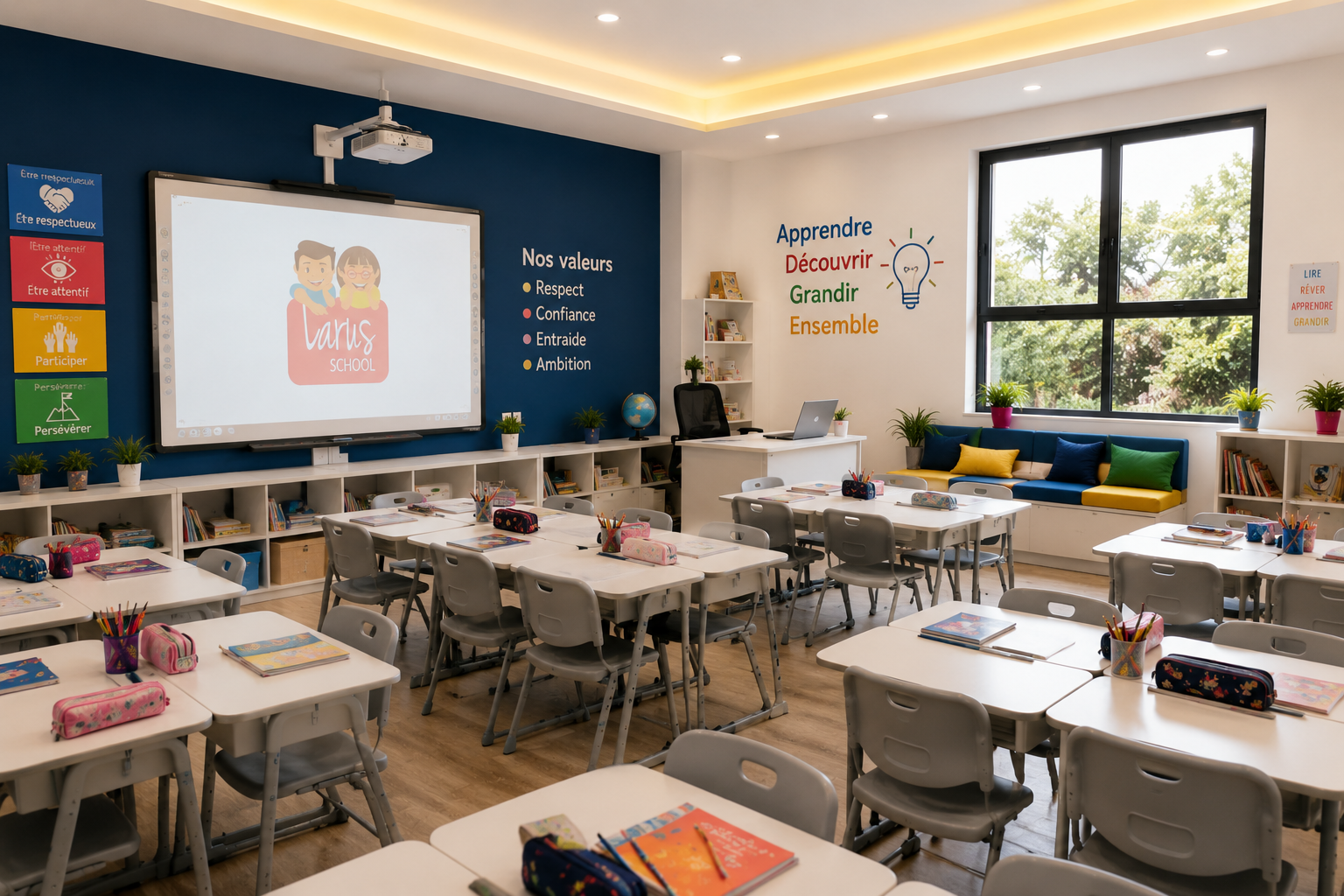 Salle de classe de l'École Larus
